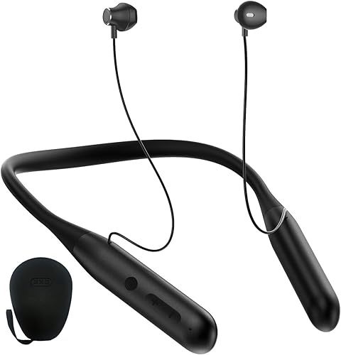 ZXQ Auriculares inalámbricos Bluetooth con banda para el cuello, 100 horas de tiempo de reproducción, alrededor del cuello, auriculares Bluetooth