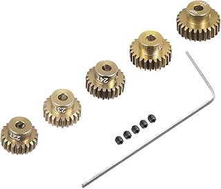 WEISHUJI 48P 22T 23T 24T 25T 26T Pinion Gear with Screw Driver, 48 Pitch Motor Gears Kit for 3.175mm Shaft 1/10 RC Brushless Brush Motor 5pcs