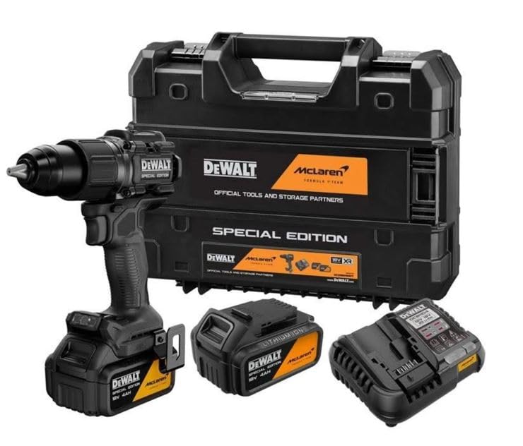 DEWALT Taladro Percutor McLaren sin escobillas XR 18V 13mm 90Nm per lavori tecnici, formato pratico