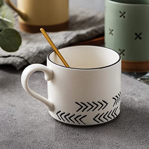Kaffeebecher Handgemalte Tassen Kreatives Frühstück Kaffeetasse Paar Wasser Becher Milch Tassen Teeschale Geschenk Home Decoration Kaffeetasse/Kaffeepott (Capacity : 330ml, Color : White)