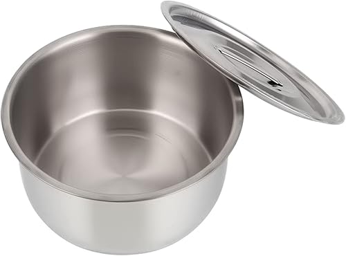 Miniatura 2 de Ellylian Juego de 3 cuencos para mezclar con tapas, cuencos de acero inoxidable con tapas, para ahorrar espacio, ideal para cocinar, hornear,