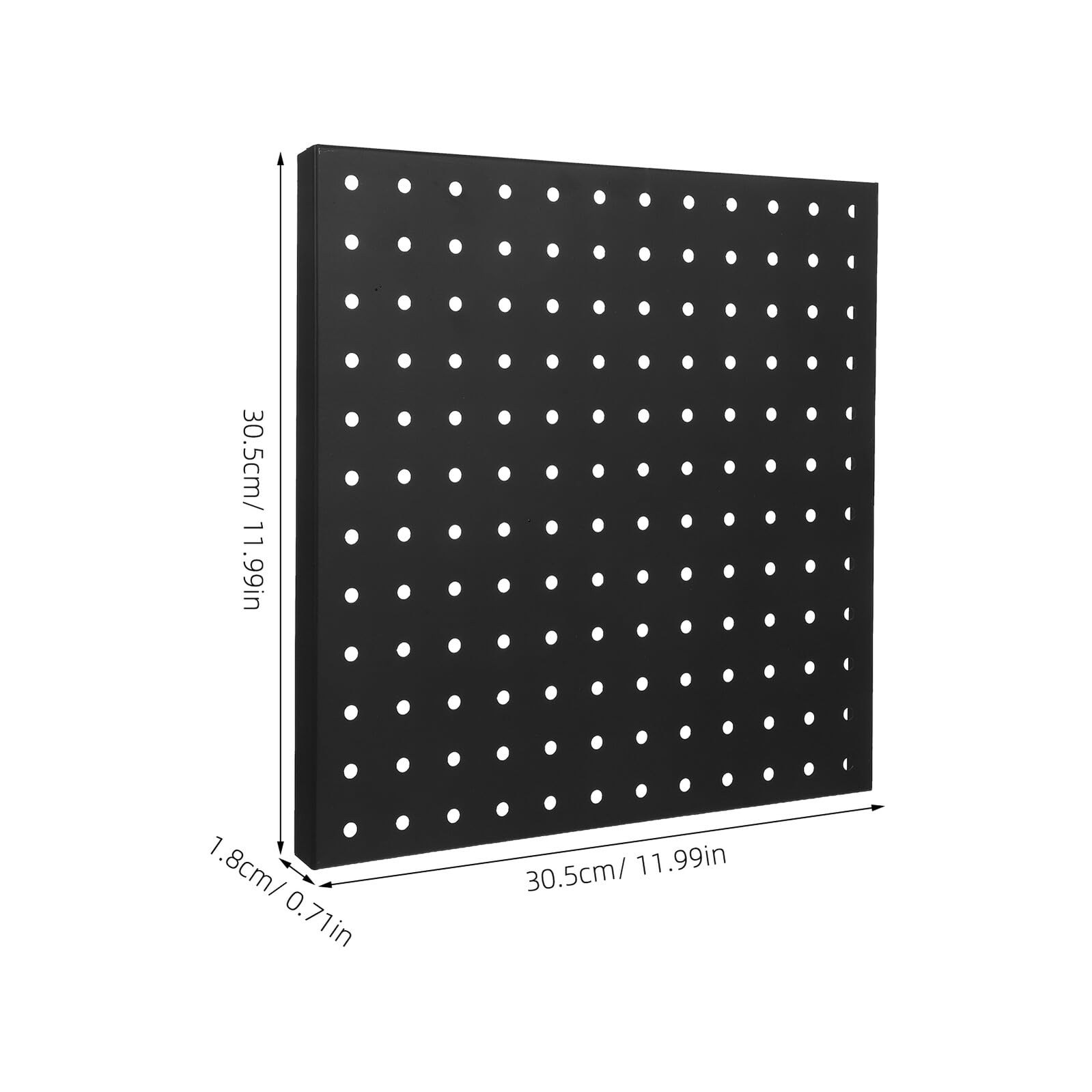 Beaupretty 4 piezas Paneles Metálicos Perforados Organizador de Pared para Herramientas Resistente Montaje Rápido para Garaje Cocina Oficina y Taller Color Negro Cuadrados