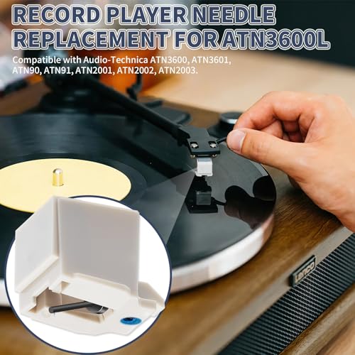 Image of 2 Pcs ATN3600L-ATN3600LC Record Player Needle - Diamond Conical Replacement Stylus Compatible with Audio-Technica AT-LP60 Series, AT-LP60X, AT-LP60XBT and Sound Burger Turntable