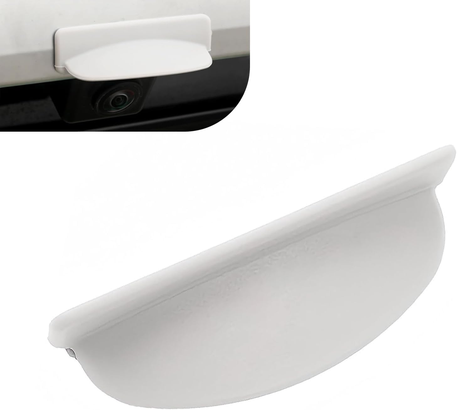 Car Rear View Backup Camera Cover, Silicone Anti-rain Reversing Camera Protection, Wider Shield Backup Camera Rain Shield, Universal Reverse Cameras for Automotive Exterior Accessories (White)
