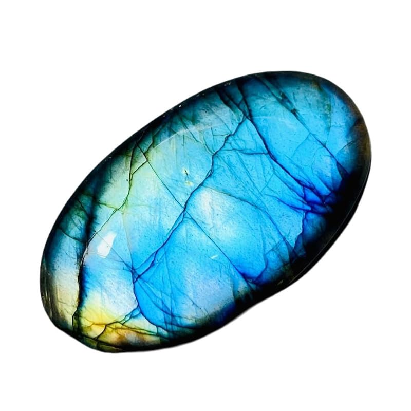 Labradorite bleue naturelle 43x24x8mm pour fabrication de bijoux et collier