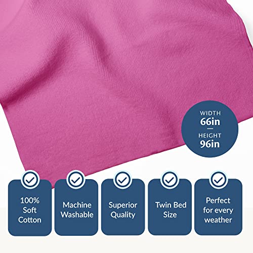 Groko Textiles 100% Soft Premium Ringspun Cotton Thermal Blanket Twin Size 66X96 Lightweight Warm Soft Breathable Blanket (French Rose, 1) #TOP6