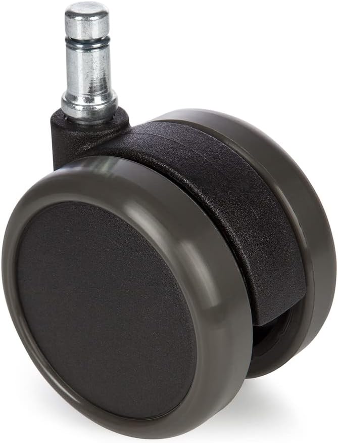 Product image of hjh OFFICE 619009 roulettes, roues chaise de bureau 5x ROLO 10mm/65mm noir, lot de 5, auto-freinantes, conçues pour les sols durs: parquets, stratifiés, carrelage et sols en pierres, silencieux