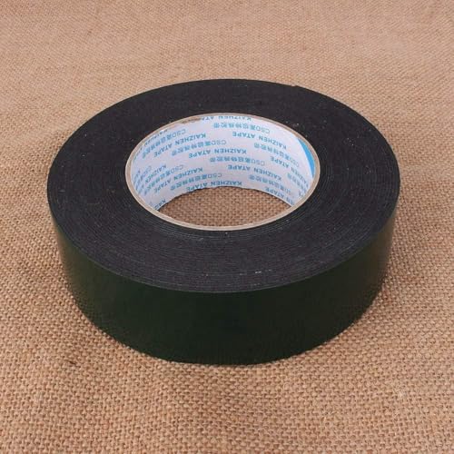 Image of Agatige Foam Tape, 40mm x 10 Meter Double Sided PE Foam Tape Black Sponge Rubber Foam Tape Strong Weatherproof Adhesive Tape 1mm Thickness for Decorative and Trim,Car Filling Mountings,Home Decor