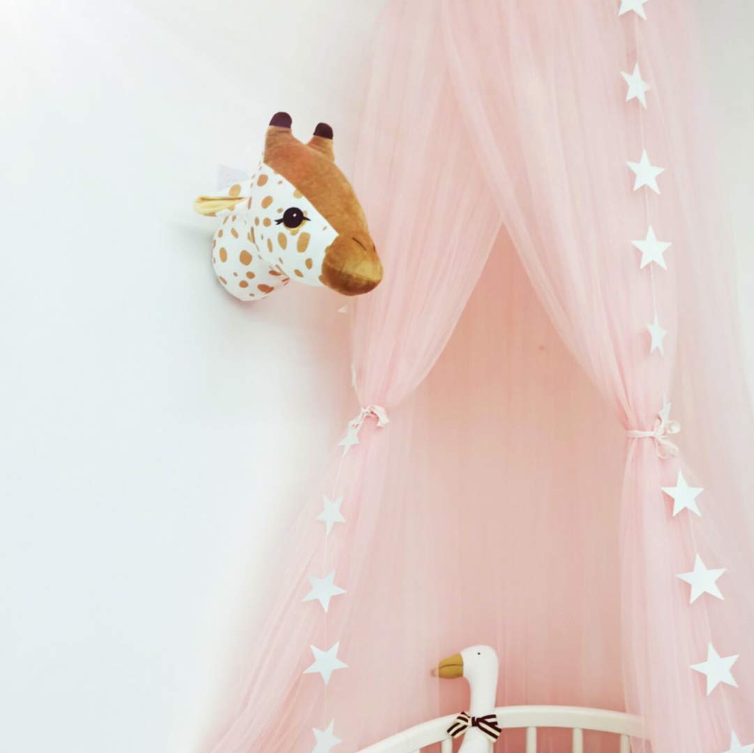 SHIKUN Colgante de pared de animal hecho a mano, decoración de pared de cabeza de animal, arte de pared de guardería para niños y niñas, habitación de niños