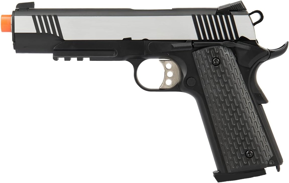 Army Armament Full Metal R28 1911 Desert Warrior GBB Airsoft Pistol - Black/Silver