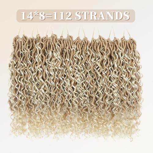 Image of Curly Boho Braids Faux Locs Crochet Hair, 14 Inch Goddess Locs for Black Women