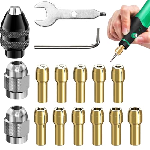 4486 Drill Chuck for Dremel, 16 Pieces 4486 Drill Chuck for Dremel Chuck Set, Brass Drill Chuck Replacement, 1/32 Inch to 1/8 Inch Replacement 4486 Quick Change Drill Chuck for Dremel Accessories 4000 4486 Drill Chuck for Dremel, 16 Pieces 4486 Drill Chuck for Dremel Chuck Set, Brass Drill Chuck Replacement, 1/32 Inch to 1/8 Inch Replacement 4486 Quick Change Drill Chuck for Dremel Accessories 4000