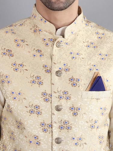 Image of Uri and MacKenzie Men's Silk Blend Kurta Pajama with Designer Ethnic Nehru Jacket /Modi Jacket