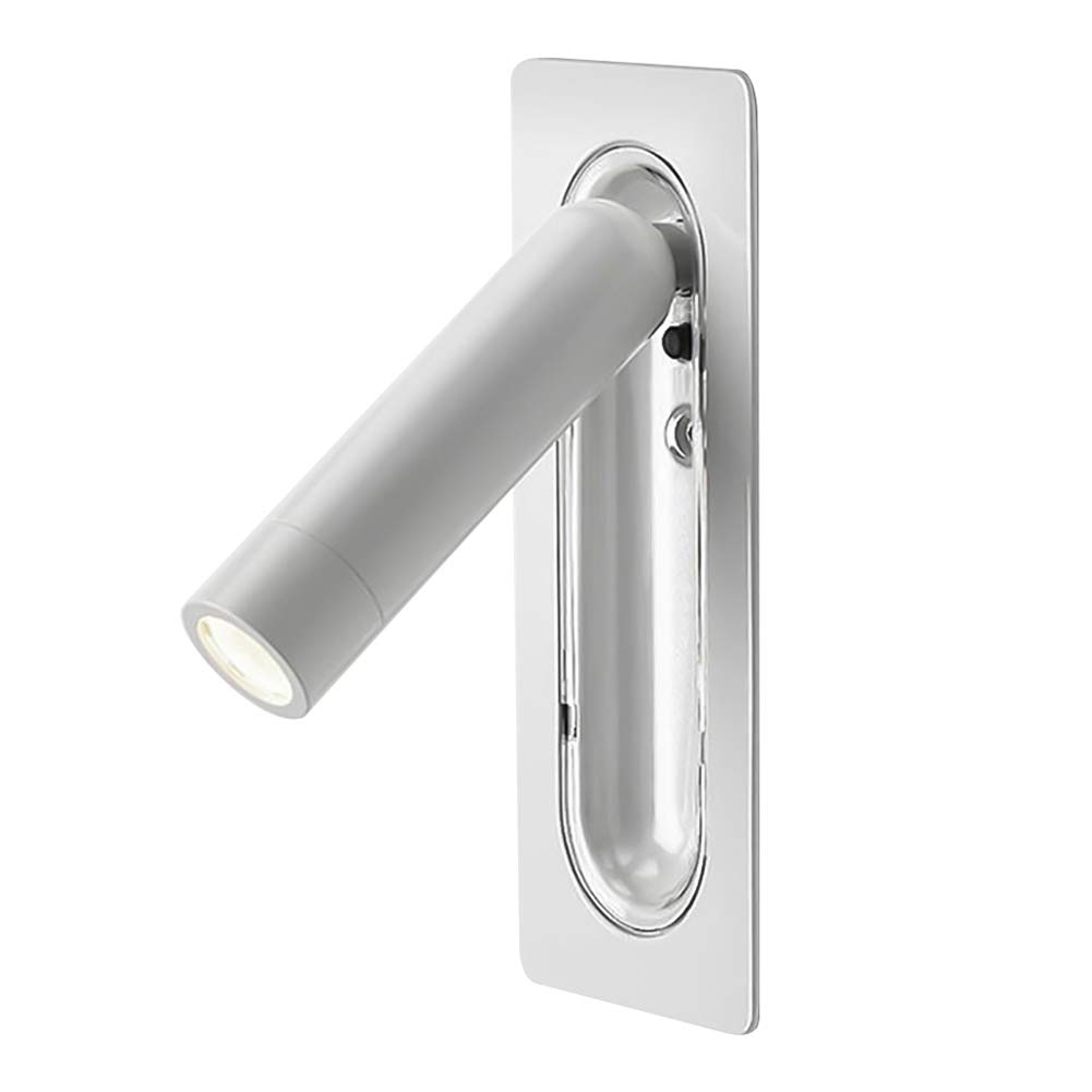 Aplique de pared LED de 3W para lectura lámpara de noche para dormitorio y oficina blanca