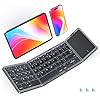 MEETION Teclado plegable con panel táctil, teclado portátil inalámbrico Bluetooth, teclado plegable de bolsillo ultra delgado, teclas de tamaño completo, viaje para iOS, Android, Windows, Mac OS