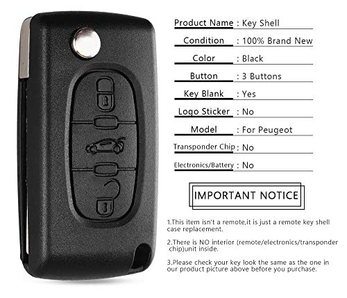 Sleutelbehuizing voor Peugeot met krasvrij lemmet en elektronica - Afbeelding 6