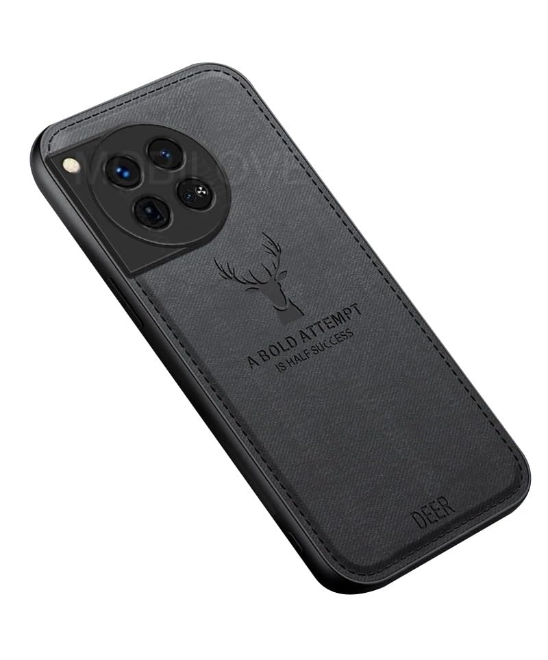 MOBILOVE Deer Pattern Cloth Texture Leather Finish Soft Fabric Case Hybrid Protective Case with Camera Protection for | OnePlus 12R 5G (Black) (B0D5ZVGS8N) Amazon Price History, Amazon Price Tracker