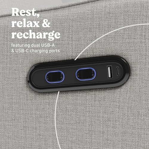 Image of Graco Teddi Power Recliner Swivel Glider, Electronic Power Recline, Oeko-TEX 100 Certified, USB-A & USB-C Charger, Premium Cushioning & Comfort - (Steel Basketweave)