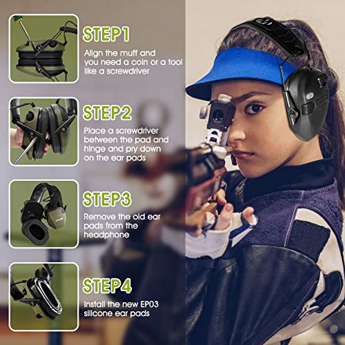 Zohan Ep03 Replacement Gel Ear Pads For Walker’s Razor Electronic Ear Muffs, Actfire Shooting Earmuffs With Sealed Bottom Shell #TOP5