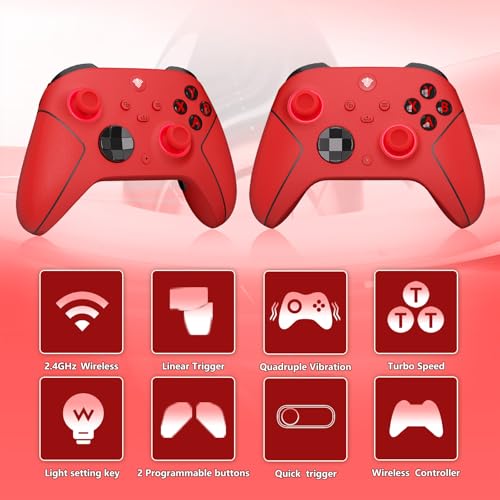 Image of SZDILONG 2.4GHz Wireless Controller for Xbox Controller, Xbox One Series X|S Consoles, PC Windows, Steam, with 7 Colors RGB Light /1000mAh Battery /Programmable /Turbo /hall effect sticks /3.5mm Audio Jack