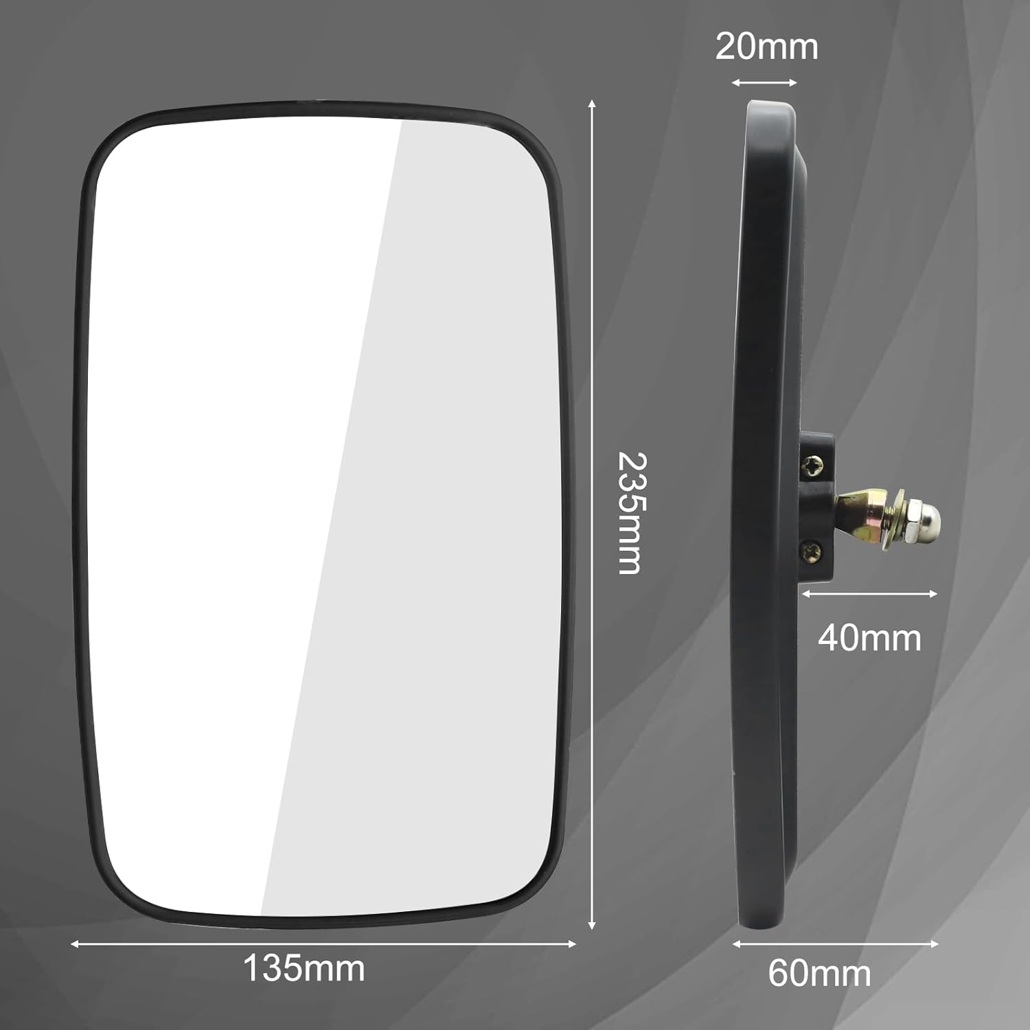 2PCS Forklift Rear View Mirrors 9 Inch Wide View Tractor Mirror Improve Safety in Warehouse Operations Convex Mirror for Truck, Lorry, Excavator, Side View Mirrors (B, M)