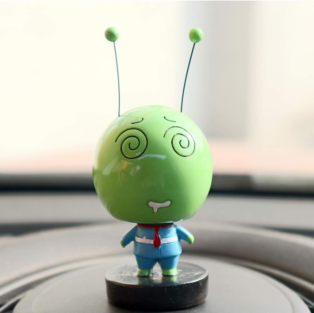 INEBIZ Cute Green Caterpillar Bobble Head Car Dashboard Decorations Doll (Confused)