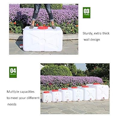 Tanica Acqua Alimentare 25L-200L | Plastica Bianca Rettangolare | Per Campeggio O Emergenza - Foto 8