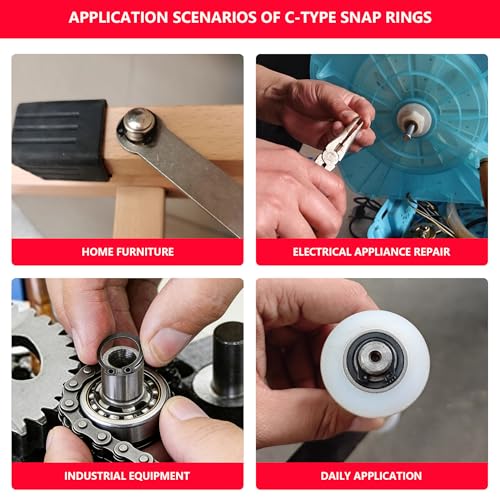 Miniatura 3 de 550 Piezas M4-M28 Anillos De Seguridad Exteriores, E-Clips Anillos De Retención Circlips, Snap De Anillos De Retención Externos Set