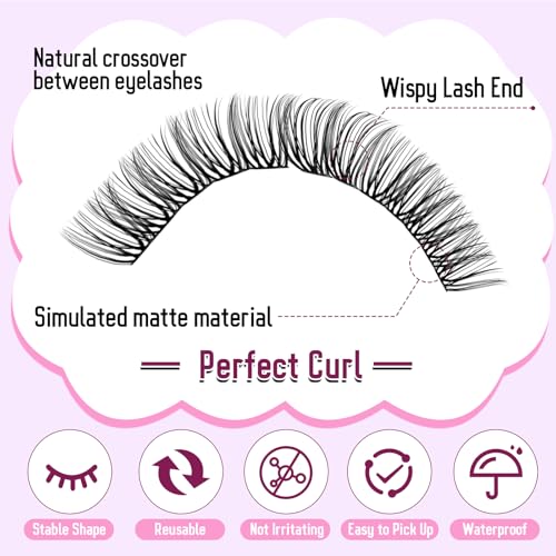 Zestaw klastrów D Curl Indywidualne rzęsy, 6 stylów 30D-40D-50D-60D-80D-100D Zestaw rozszerzeń rzęsy DIY 10-16mm Natural Look