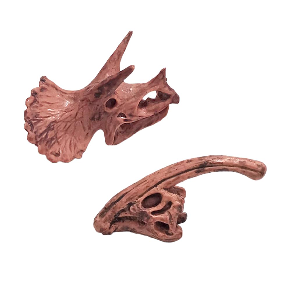 11CPS Mini szkielet g?owy dinozaura, prehistoryczna czaszka zwierz? piaskownica g?owa dinozaura model zestaw - br?zowy