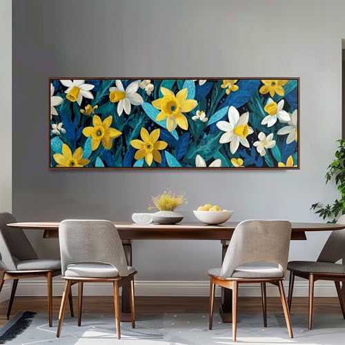 Impression florale de jonquilles grand format panoramique luxe - 3