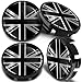 SkinoEu Compatible avec Cache-Moyeu VW 65mm Capuchons de Centre Enjoliveurs de Roué Voiture Jante Noir Drapeau Britannique UK Union Jack CV 29