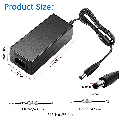 SHNITPWR 24V 3A DC Power Supply Adapter AC 100V~240V to DC 24 Volt 3 Amp 72W Converter Transformer 5.5x2.5mm Plug for 5050 3528 LED Strip Light 3D Printer LED Driver CCTV Security System LCD Monitor2
