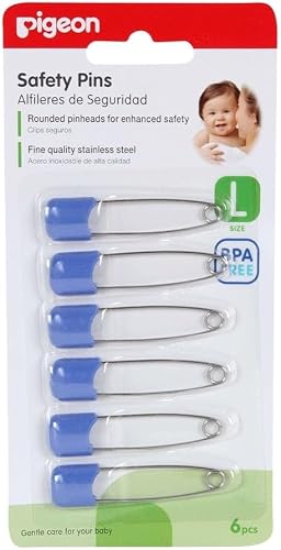 Pigeon 10881 Safety Pins, Large,multicouler (6-Piece)