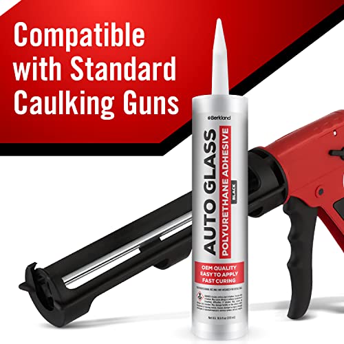 Polyurethane Windshield Adhesive with Fast Curing Formula - High Bond Strength Window Sealant Compound - Easy to Apply Automotive Glass Glue - Windshield Sealant Black - Vehicle & RV Polyurethane Glue