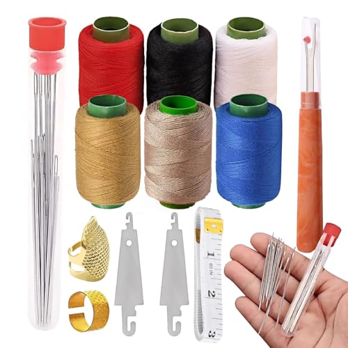 37PCS Sewing Tool Set Big Eye Steel Sewing Needles Kit Needle and Thread Kit Threader and Needle Repair Kit Stainless Steel Needles for Hand Sewing