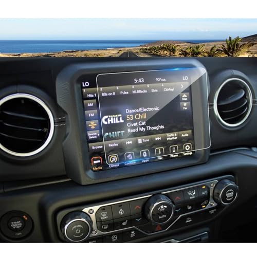 Coleya 2018-2022 2023 Wrangler Screen Protector for Jeep Wrangler (Sahara/High Altitude/Rubicon/Rubicon 392/Sport S/Willys) 8.4-Inch Touch Screen, 9H Tempered Glass 2023 Wrangler 4xe Accessories 8.4"