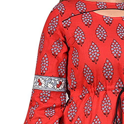 Image of Yash Gallery Women's Cotton Relaxed Fit Anarkali Kurti