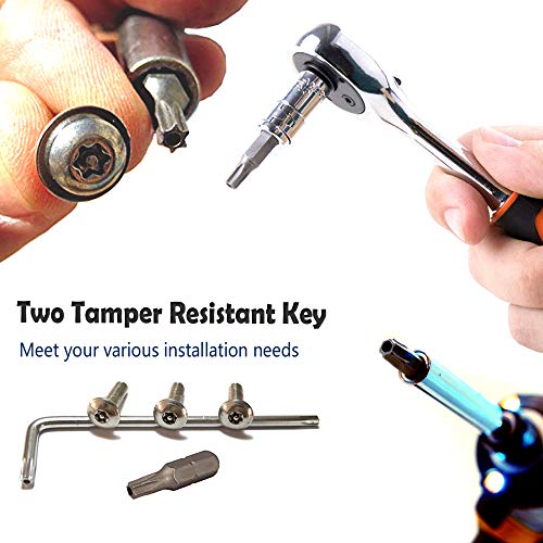 Aootf Anti Theft License Plate Screws - Stainless Steel Tamper Resistant Car Tag Frame Fasteners | Security Tapping Screws | Qty 8