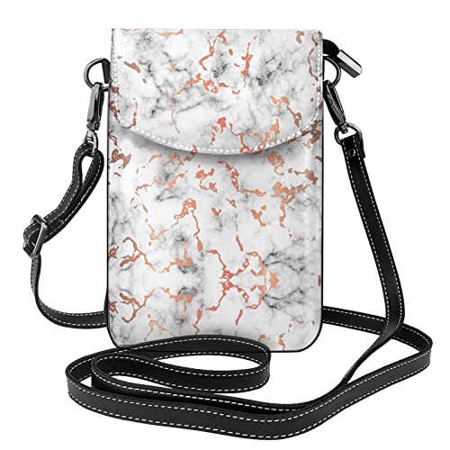 Sac à bandoulière pour téléphone portable portefeuille marbre cuivre