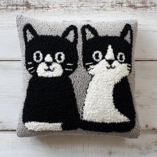 Kit de cojín de gancho de pestillo para principiantes adultos con tela 43x43cm