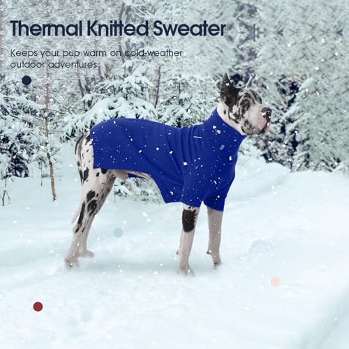 Image of Great Dane Sweater,5XL Extra Large Sweater for Giant Breed Dogs in Winter | Turtleneck Cold Weather Outfit, For Senior & Short-haired Giant Dog Clothes, Elastic Pullover for Saint Bernard,Mastiff