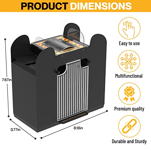 Aoper Automatic Card Shuffler - Electronic Casino Poker Card Shuffling Machine - Battery Operated Plastic Cards Mixer - 6 Decks Playing Cards For Home & Party - 2M Usb Line #TOP2