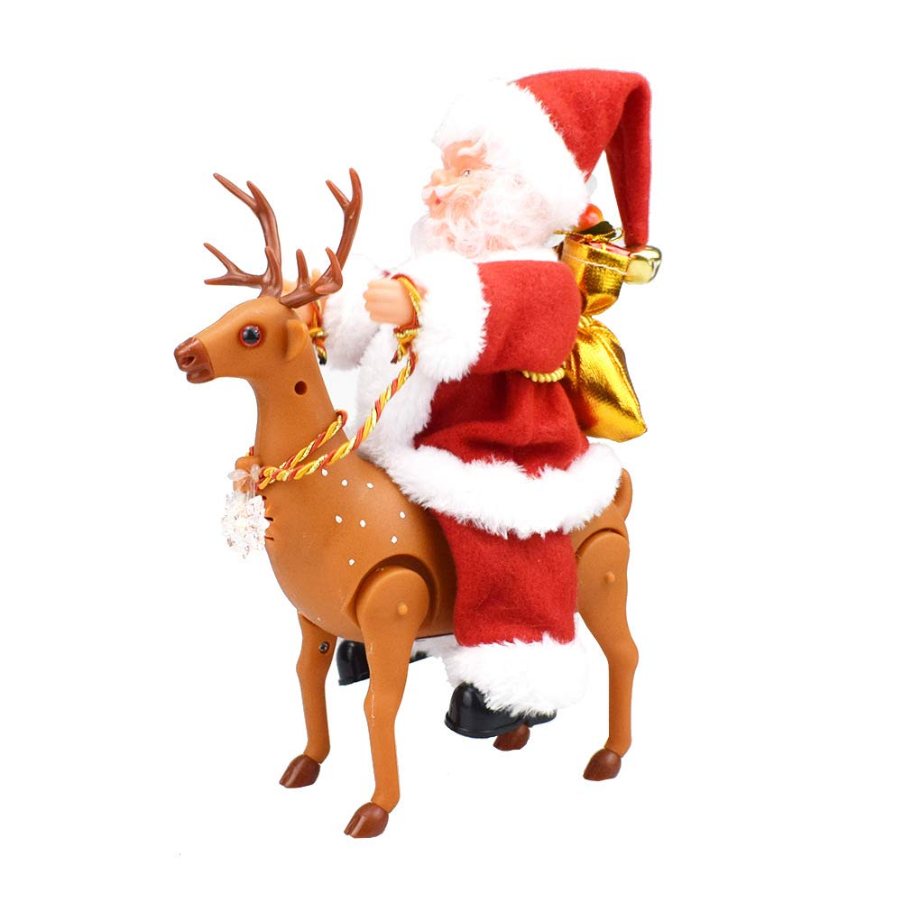 VIDOO Erici di Natale Elettrico Equitazione Elk Babbo Natale Regalo Giocattolo Elettronico Giocattolo in Movimento Giocattoli Piccoli Decorazioni Elettroniche Regalo