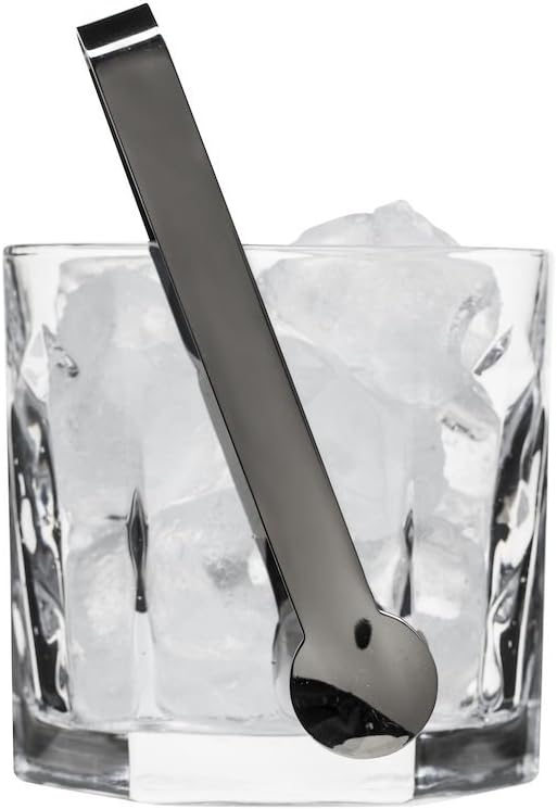 Sagaform Ice Bucket/Tongs, 4 7/8" x 4 3/4", Clear
