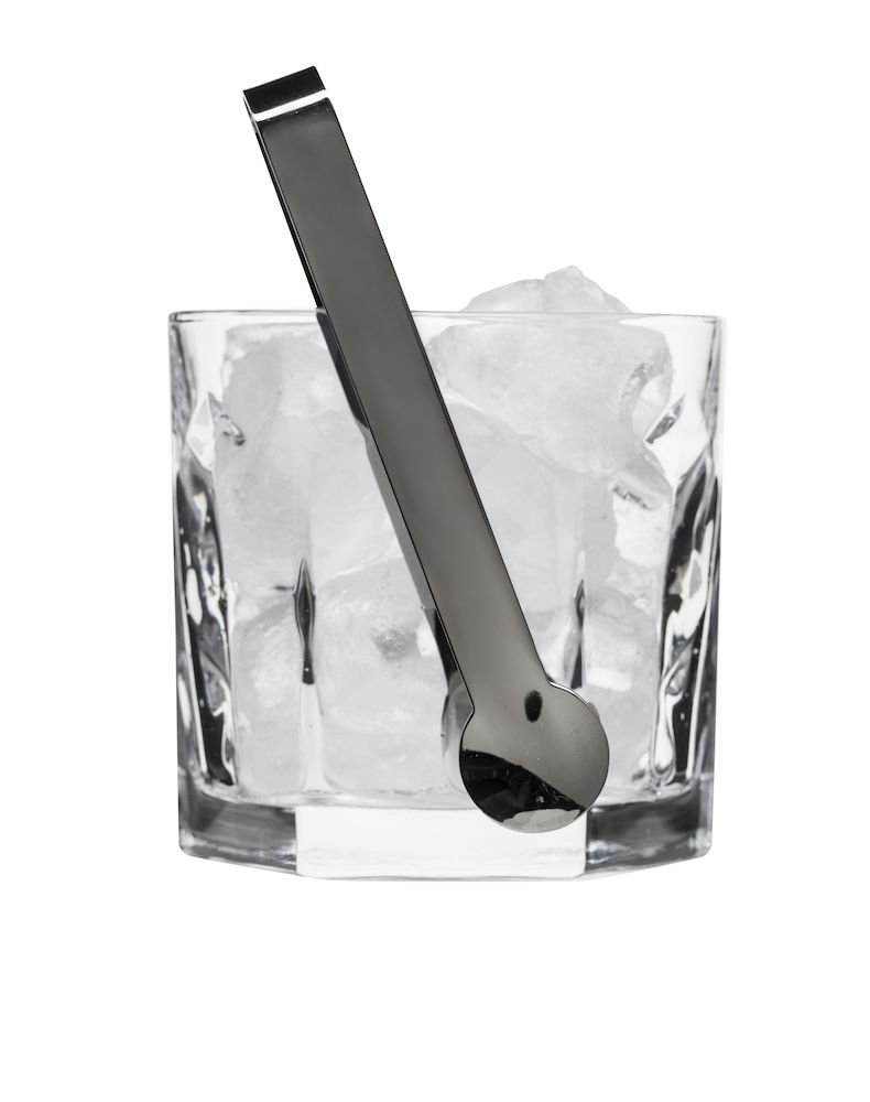 Sagaform Ice Bucket/Tongs, 4 7/8" x 4 3/4", Clear
