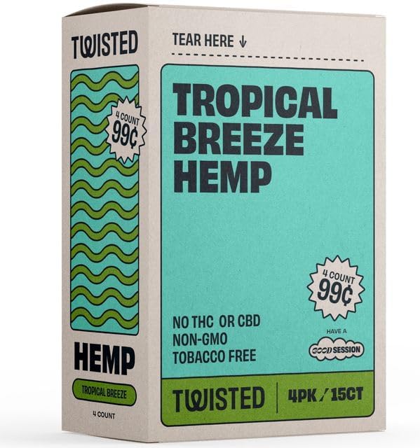 Miniatura 5 de Paquete de 15 Twisted Hemp Wrap Tropical Breeze 4 hojas por paquete