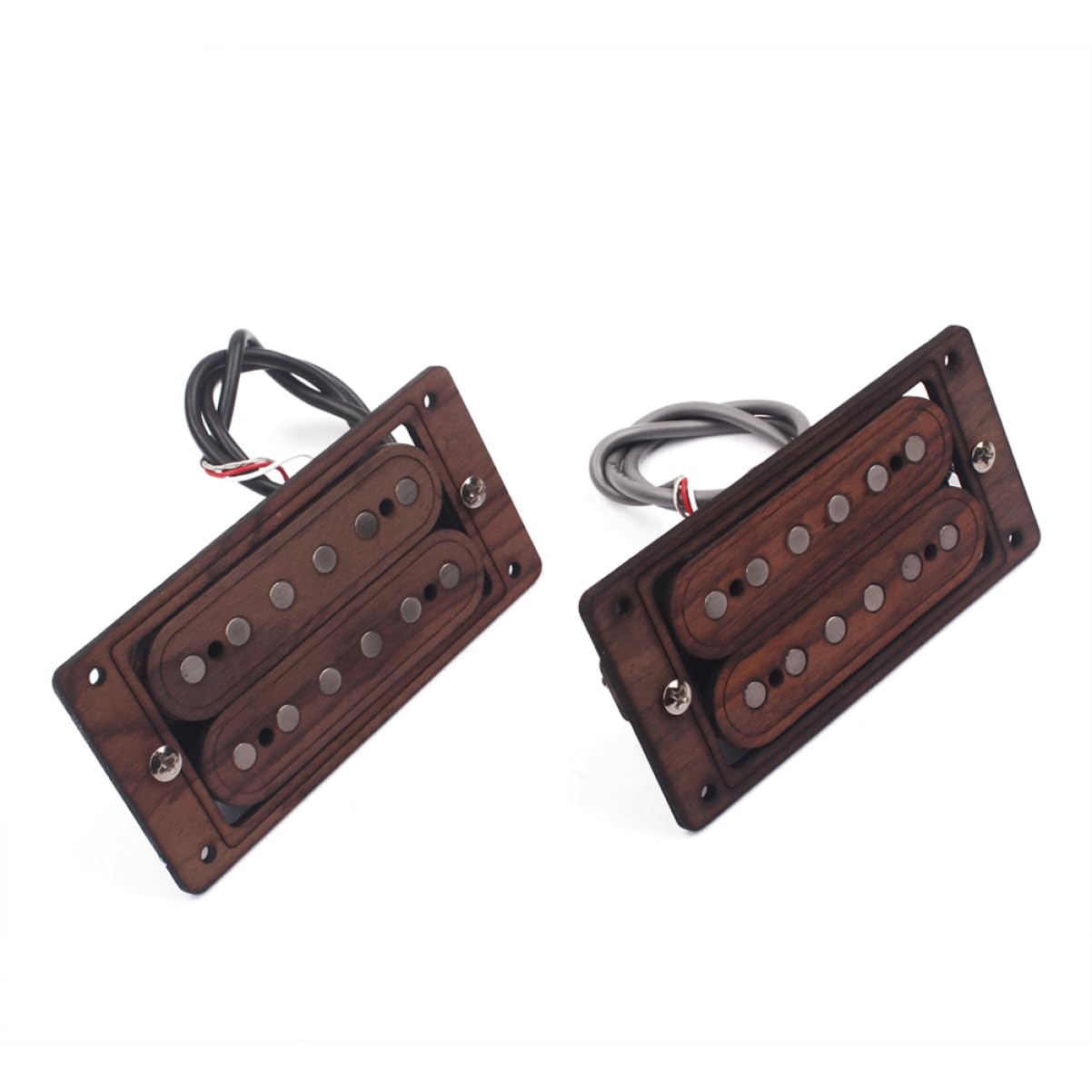 Humbucker in Legno di Rosa Gmc52 per Chitarra Elettrica 6 Corde | Ricambio per Modelli Stile e Modello a Doppia Spalla, Tonalità Bilanciate Classiche, per Chitarristi, Set Collo e Ponte