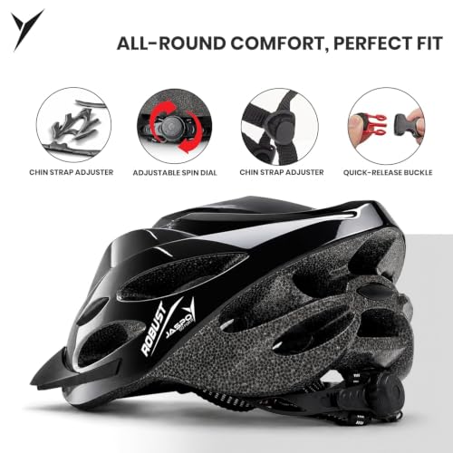 Image of Jaspo Robust Plus Cycling and Skating Helmet for Kids & Adults | 170g Lightweight & Adjustable |Sports Helmet | Quick-Release Buckle & Padded Chin Strap | Ideal for Cycling, Skating & Outdoor Use