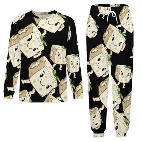 Tofus Pajama Set Long Sleeve Lounge Sets Sleepwear 2 Pjs Nightwear for Men Women3